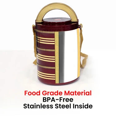 3 Layer + Free 2 Layer Steel Insulated Lunch Box
