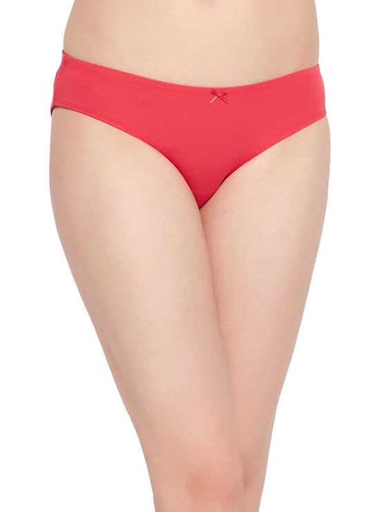 Low Waist Polka Print Bikini Panty in Red