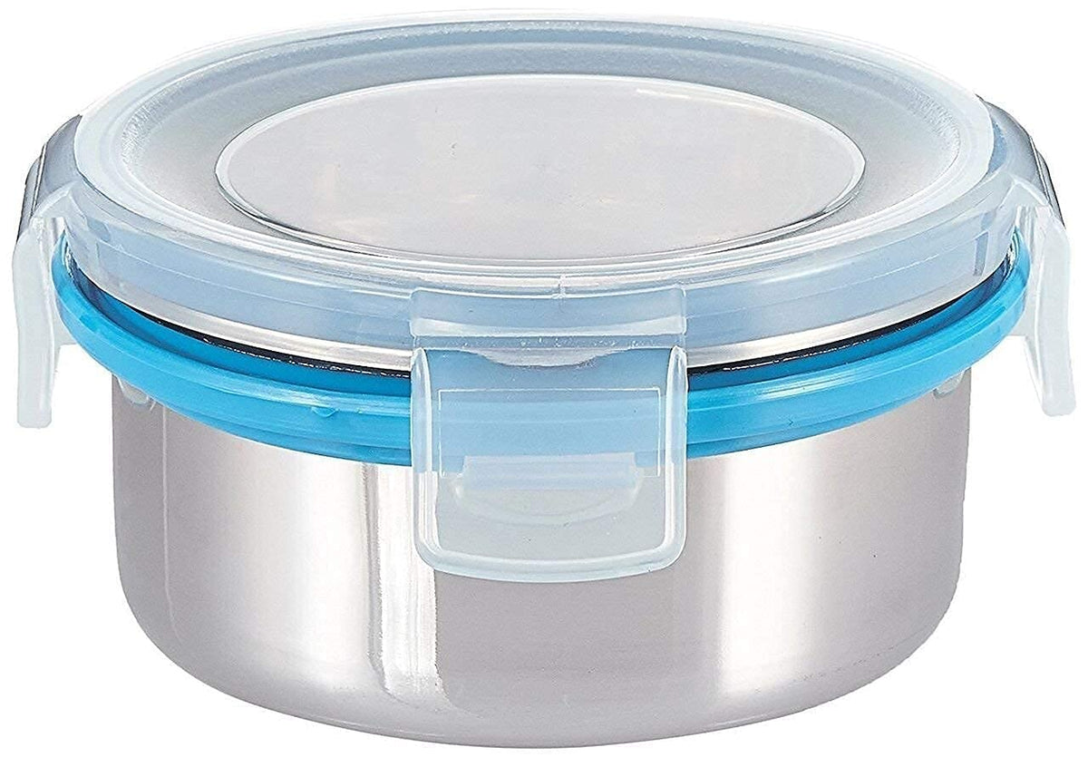 3 Stainless Steel Leak Proof Click & Lock Lunch Box + Bottle + Hot Carry Bag (SCLLBWB)
