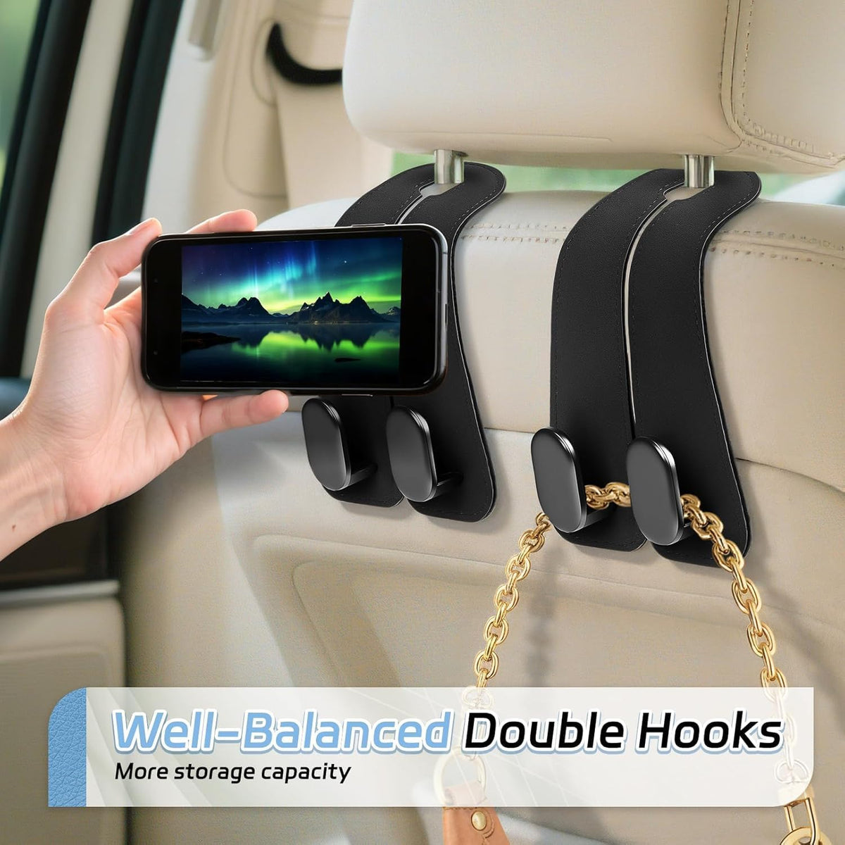 Car Hooks for Headrest (Pack of 2)
