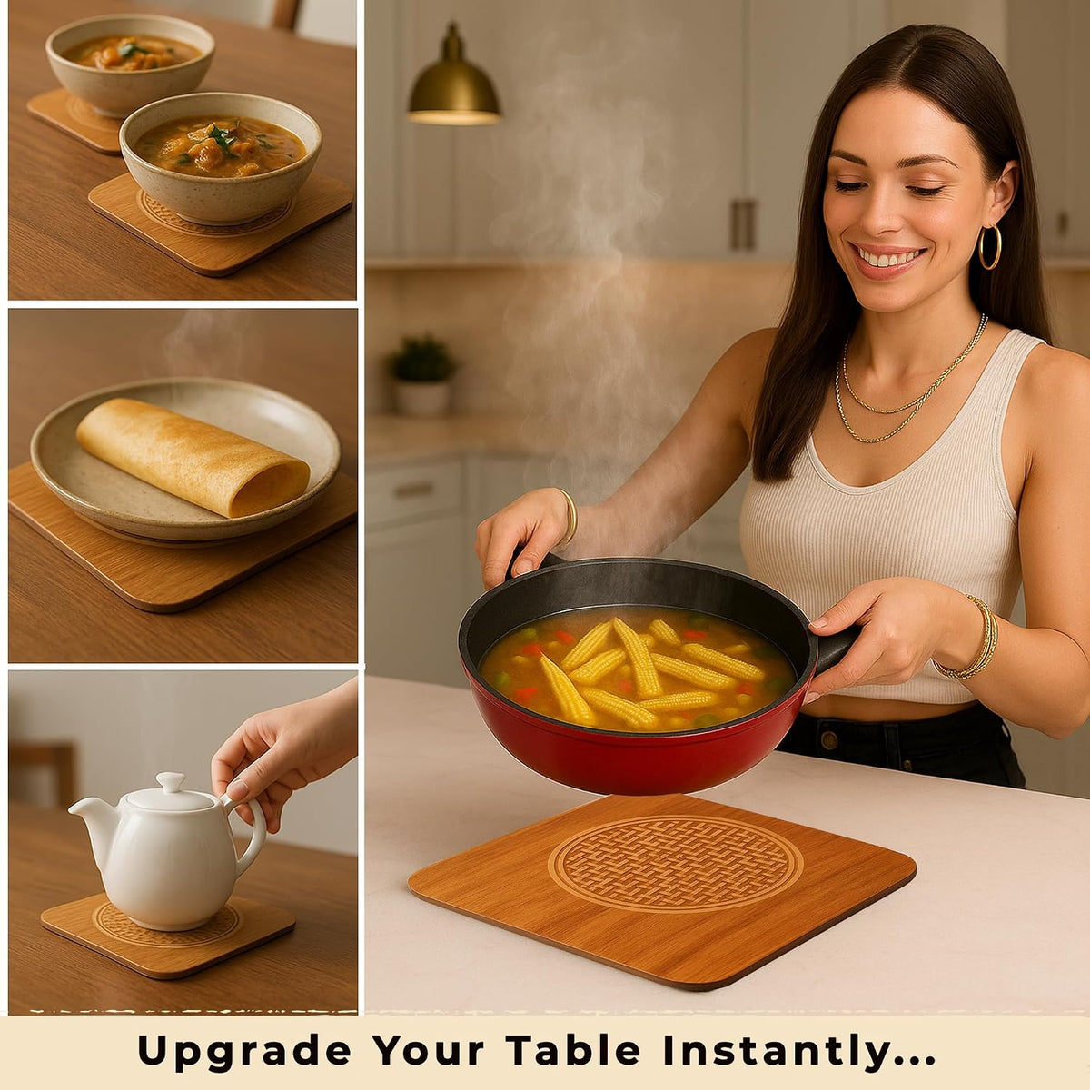 Wooden Heat Resistant Round Coaster