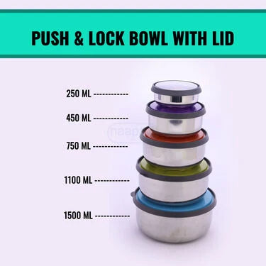 10 Pcs See Through Push & Lock Bowl Set