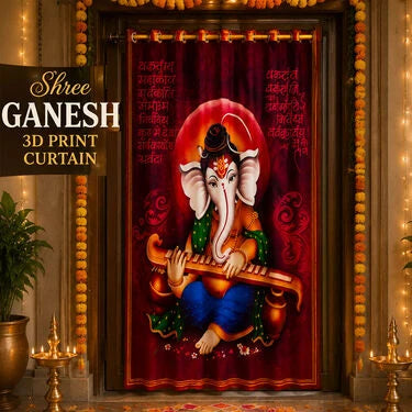 Shree Ganesh 3D Printed Curtain (CU21)