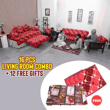 16 Pcs Living Room Set with 12 Free Gifts