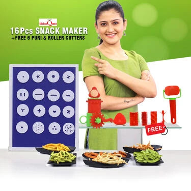 16 Pcs Namkeen Maker + 6 Pcs Roller Cutter