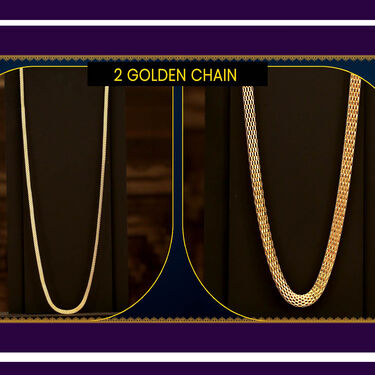 2 Golden Chain + Bracelet + Ring + Digital Watch