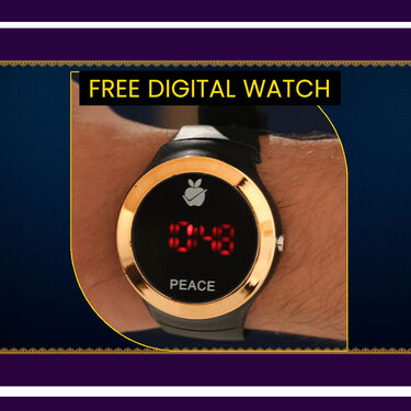 2 Golden Chain + Bracelet + Ring + Digital Watch