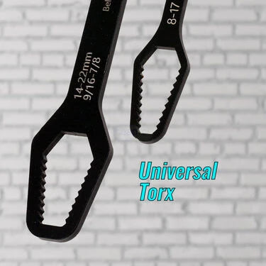 2 Pcs Double Sided Universal Wrench with Handle