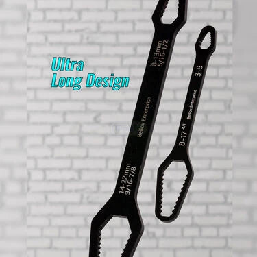 2 Pcs Double Sided Universal Wrench with Handle