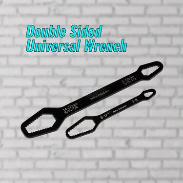 2 Pcs Double Sided Universal Wrench with Handle