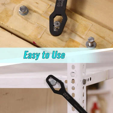 2 Pcs Double Sided Universal Wrench with Handle