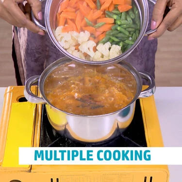 2 in 1 Stainless Steel Multi layer Cooking + Steamer Pot
