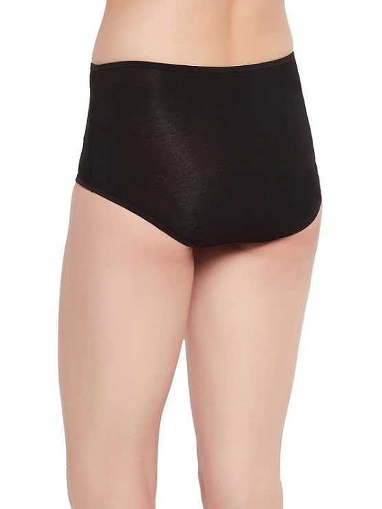 High Waist Hipster in Black with Inner Elastic