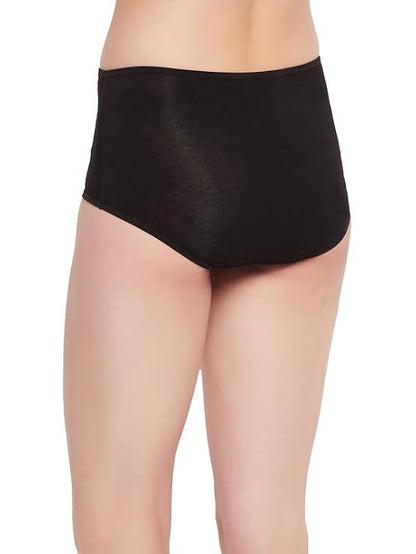 High Waist Hipster in Black with Inner Elastic