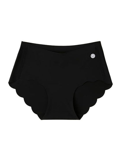 High Waist Hipster Panty with Lace Insert in Black