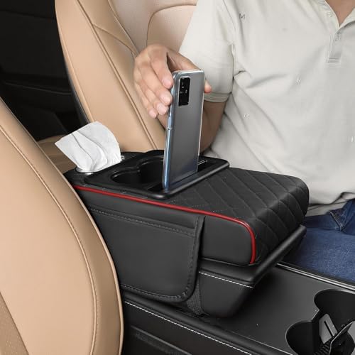 Smart Console Armrest Organizer with Storage Cup Holder & Phone Slot