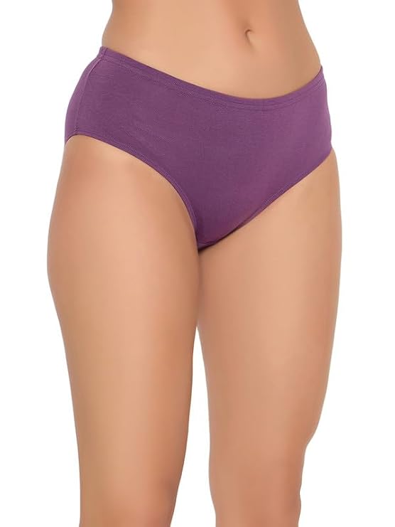 Cotton Mid Waist Hipster Panty with Inner Elastic In Purple