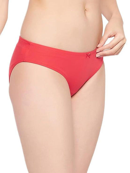 Low Waist Polka Print Bikini Panty in Red
