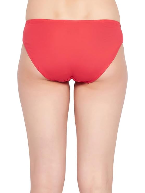 Low Waist Polka Print Bikini Panty in Red