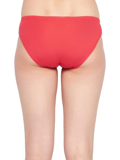 Low Waist Polka Print Bikini Panty in Red