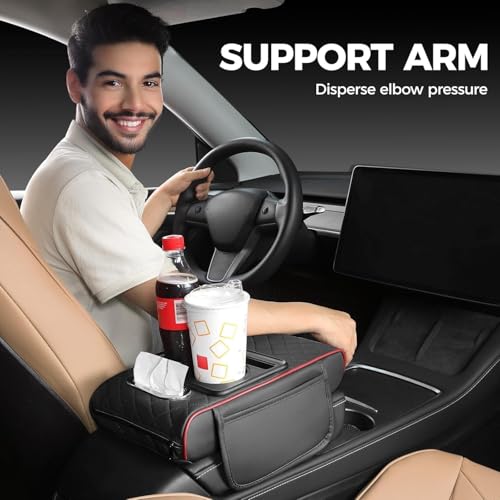 Smart Console Armrest Organizer with Storage Cup Holder & Phone Slot
