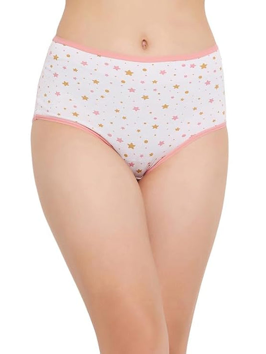 Cotton High Waist Hipster Panty In White