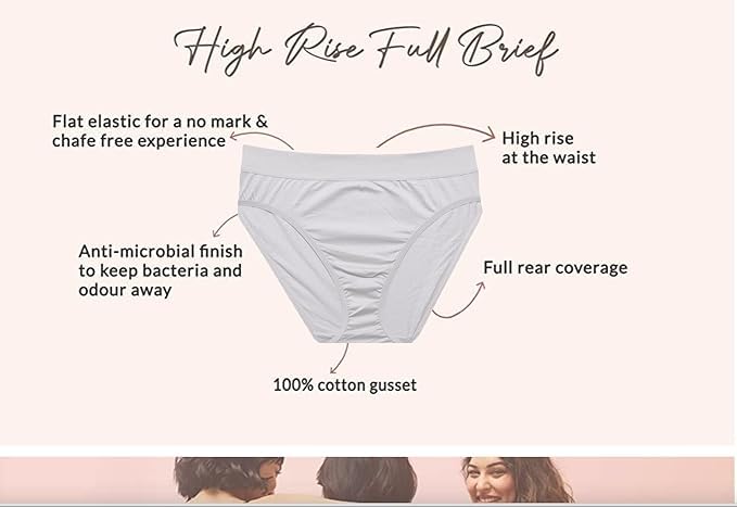 Pack of 2 Mid-Waist Seamless Bonded Hipster Panties