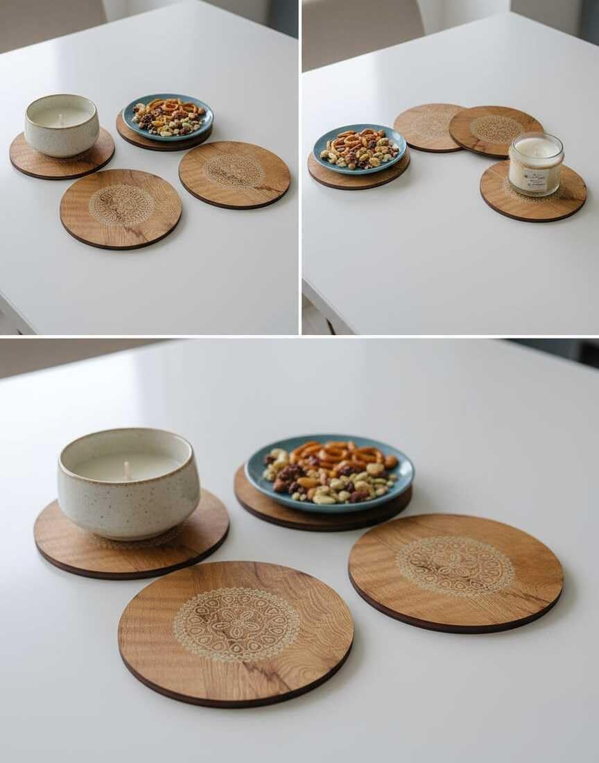 Wooden Heat Resistant Round Coaster