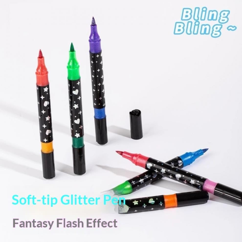 Glitter Brush Marker Set