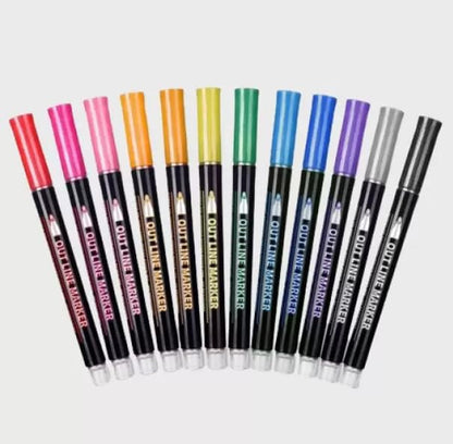 Outline Markers | 12 Color Set