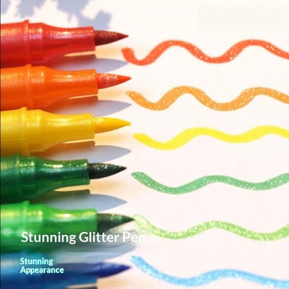 Glitter Brush Marker Set