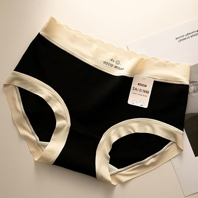 Mid Waist Hipster Panty with Lace Waist in Dark Pink