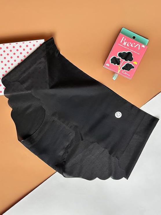 High Waist Hipster Panty with Lace Insert in Black