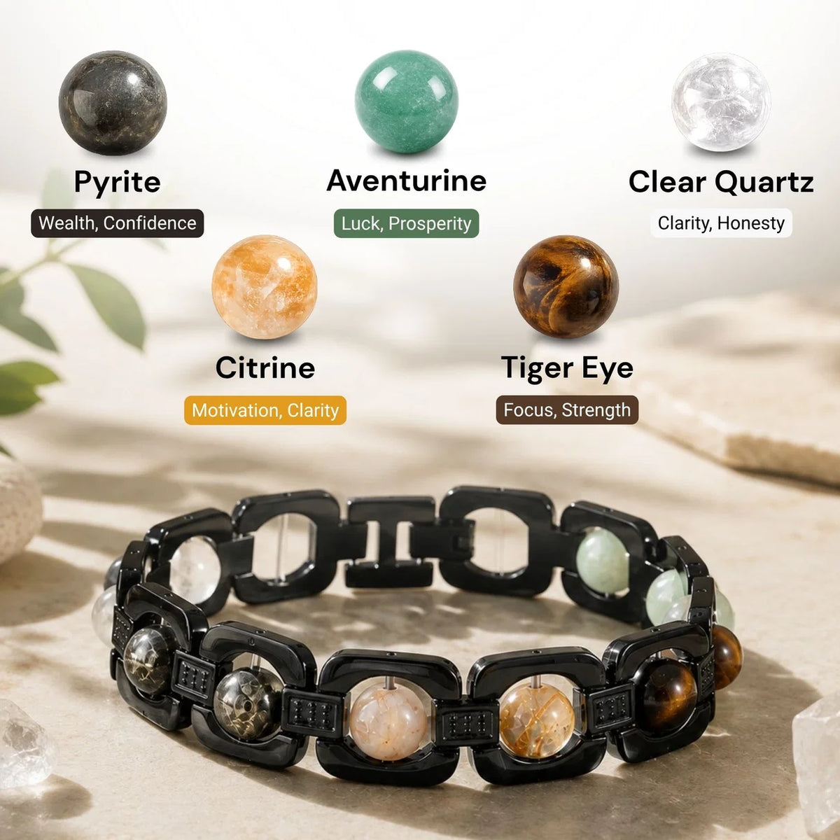 Midnight Black Metal Dhanlabh Bracelet - For Wealth & Success