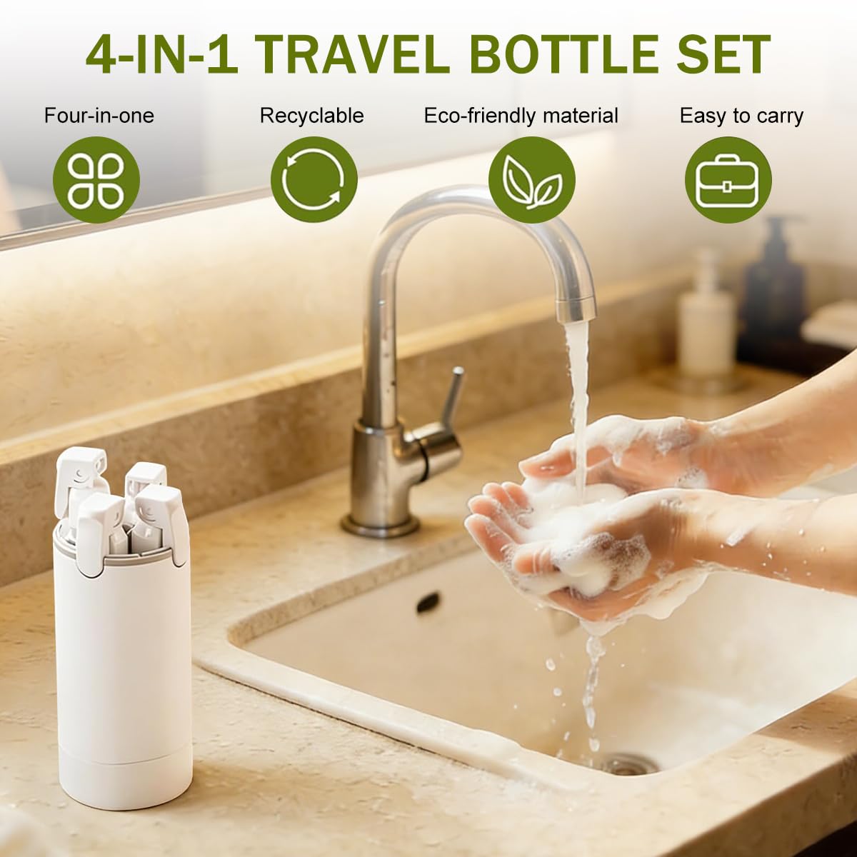4-in-1 Travel Refillable Bottle Set