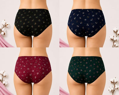 Women's Printed Panty, Multicolour, Combo Pack of 4