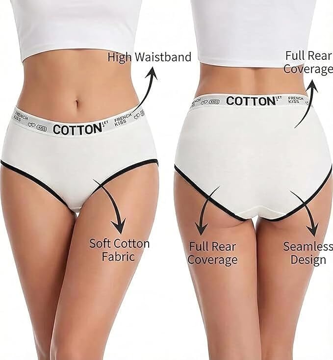 High Waist Hipster with Lace Panels in White