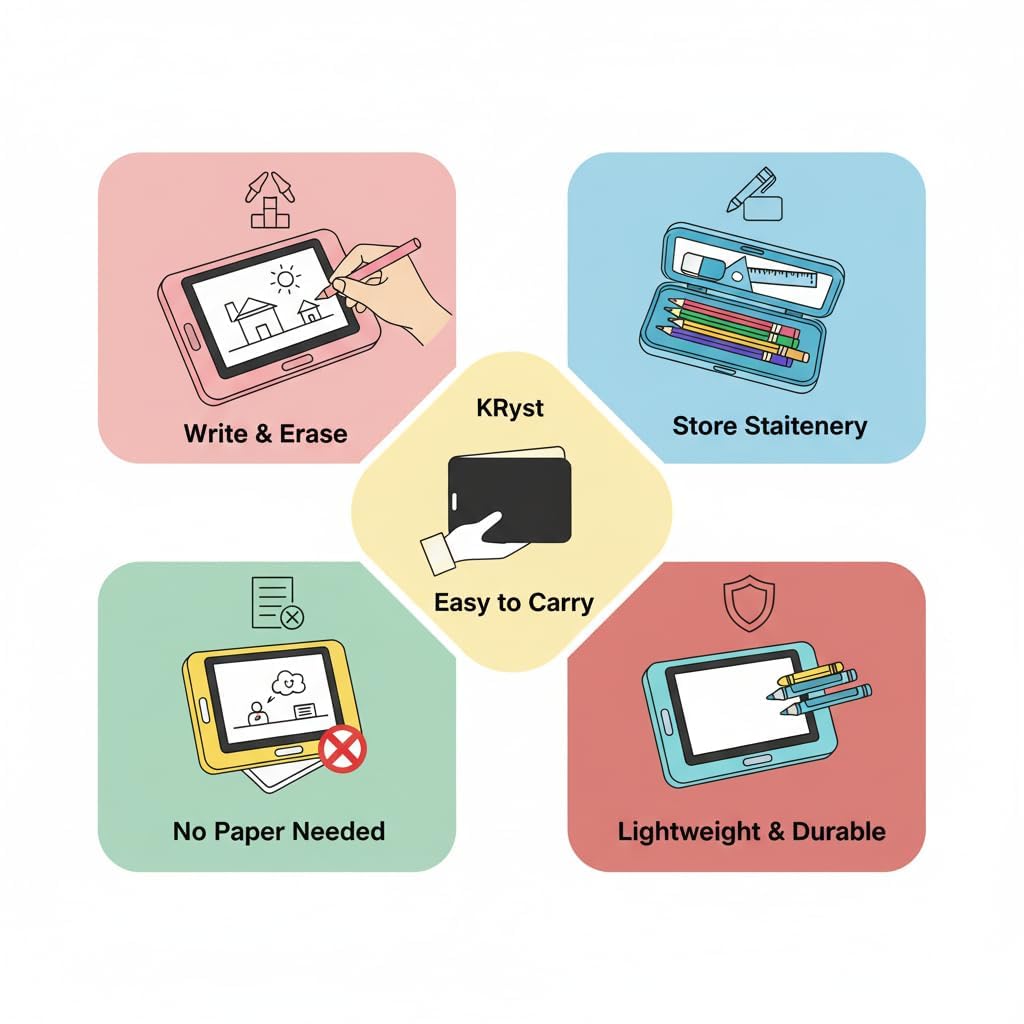 2 in 1 LCD Writing Pad Pencil Box