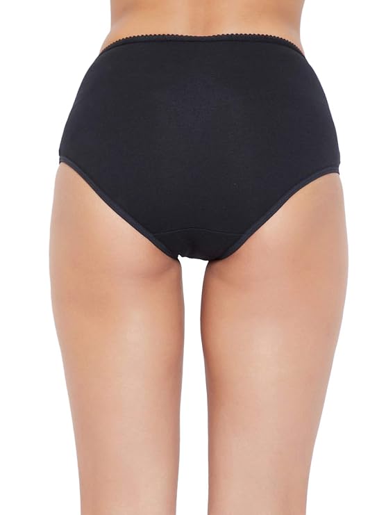 Pack of 3 High-Waist Hipster Panties with Lace - Cotton