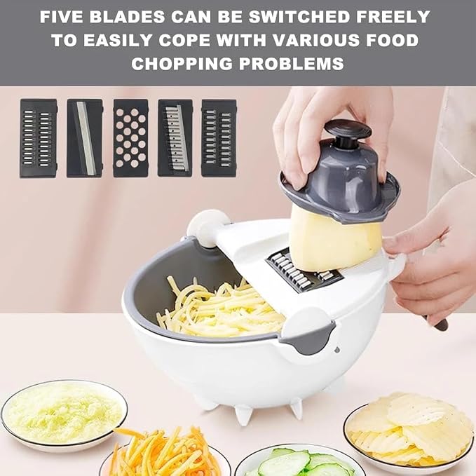 9 In 1 Multi-functional Chopper Rotate Vegetable