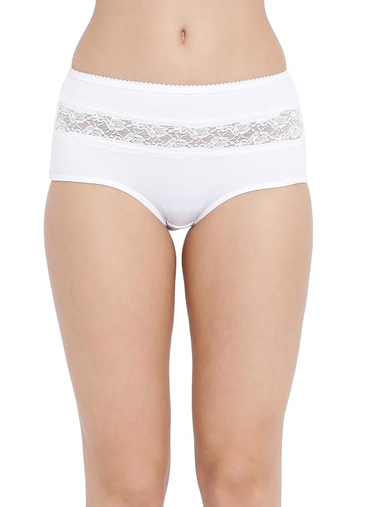 Pack of 2 High Waist Hipster Panties with Lace Panels
