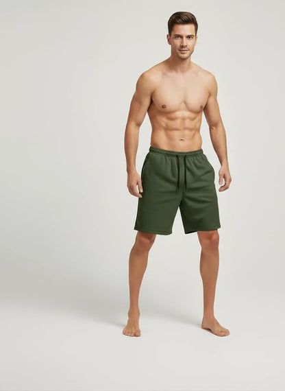 2 Comfortable Cotton Rich Shorts For Mens With Free Leatherite Wallet And Digital Watch