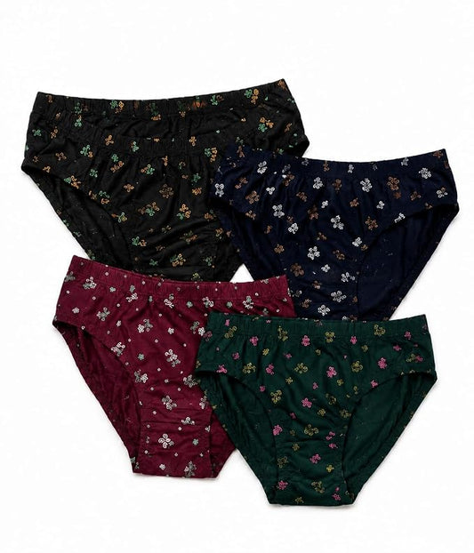 Women's Printed Panty, Multicolour, Combo Pack of 4