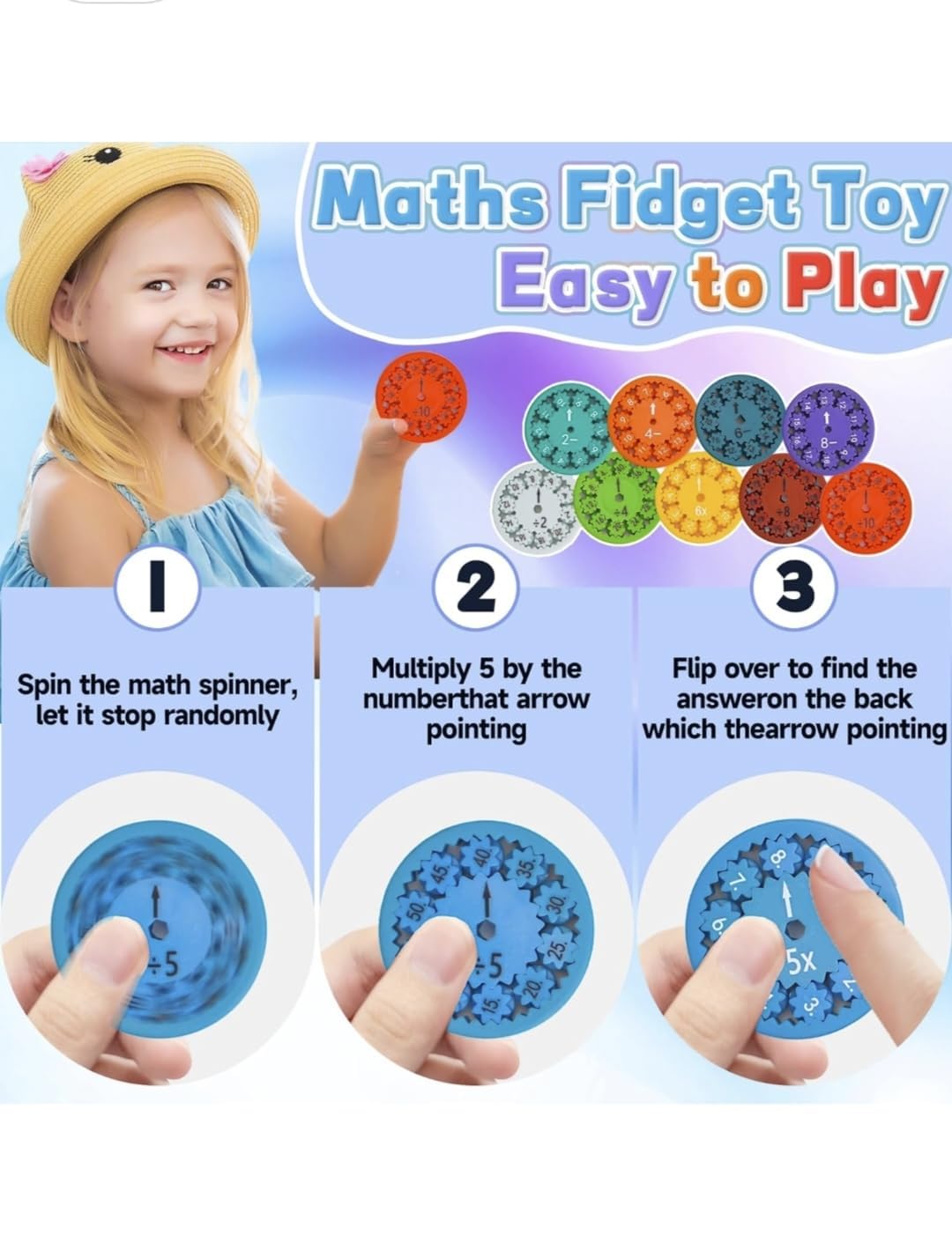 Math Fidget Rotating Wheel Counting Educational Toy