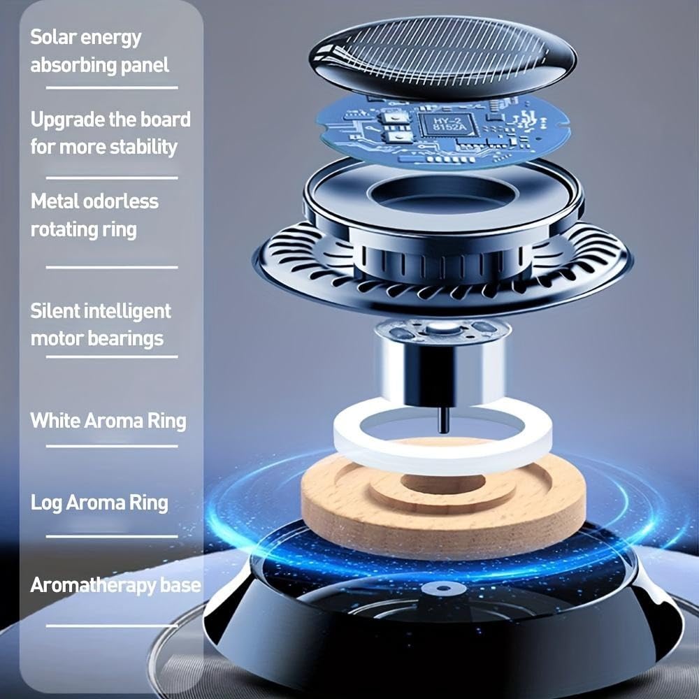 Plastic Solar Powered Levitating Ball Illusion Car Interior Dashboard Air Freshener