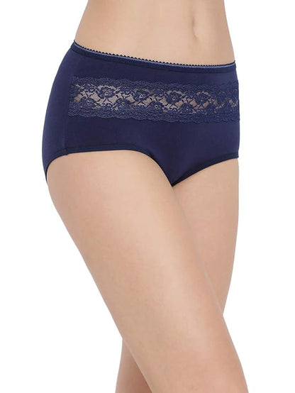 Pack of 3 High-Waist Hipster Panties with Lace - Cotton