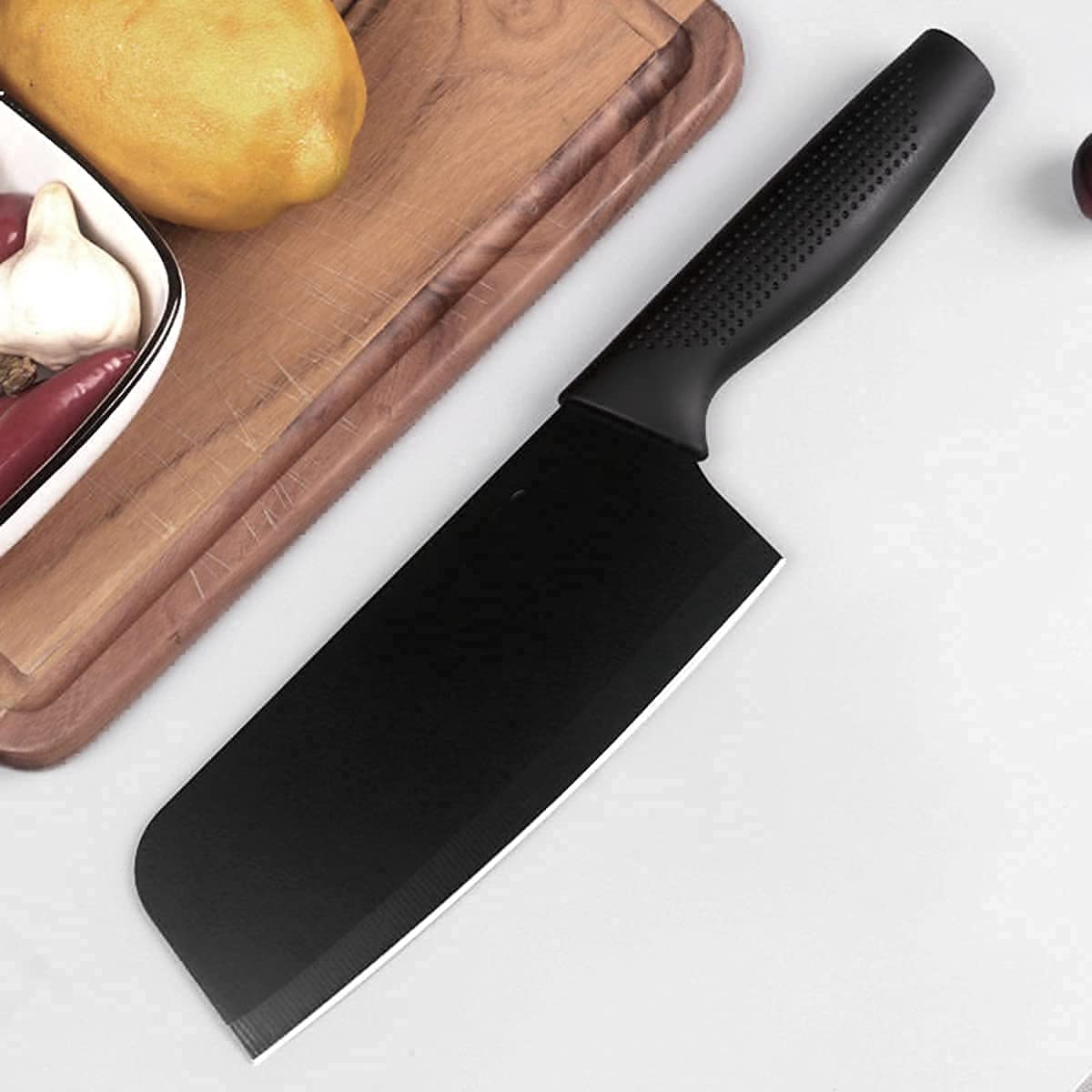 five stainless steel kitchen utility knives