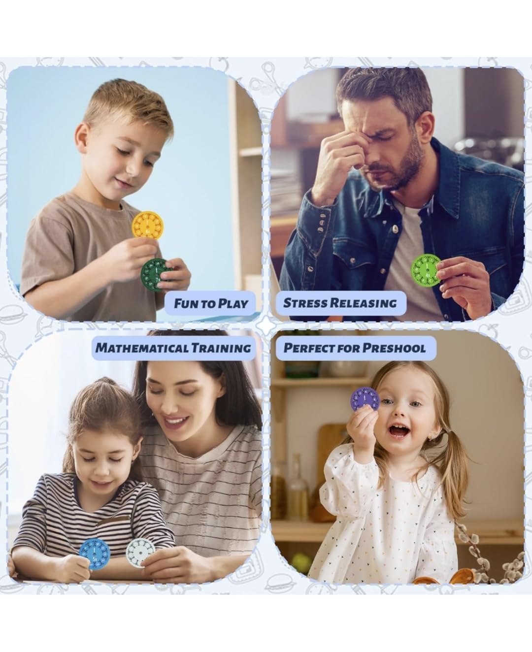 Math Fidget Rotating Wheel Counting Educational Toy