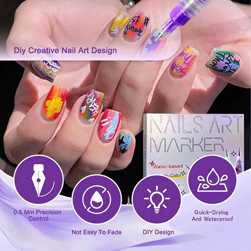 Nail Art Marker Pens | 12 Color Set