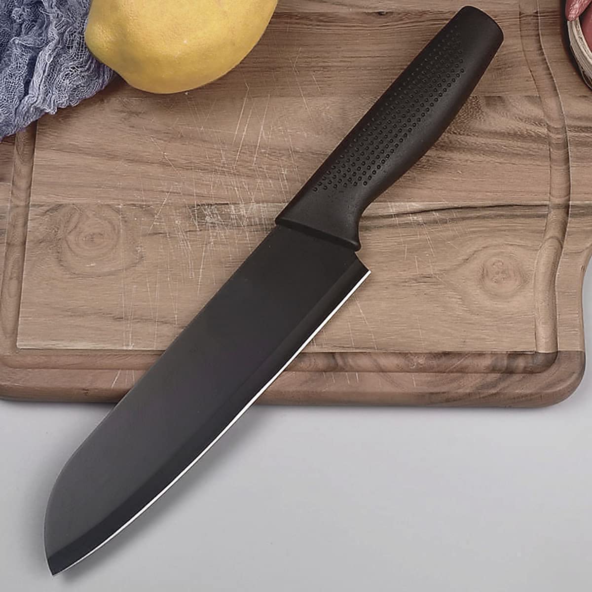 five stainless steel kitchen utility knives